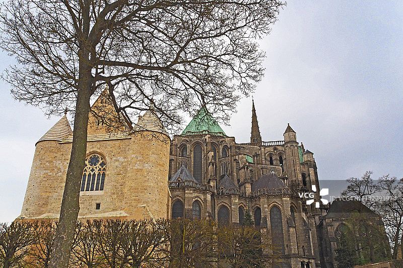 沙特尔大教堂后视图图片素材