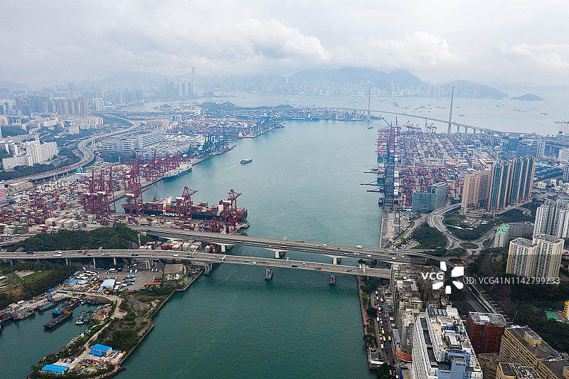 香港青衣货柜码头图片素材