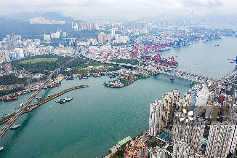 香港青衣货柜码头图片素材