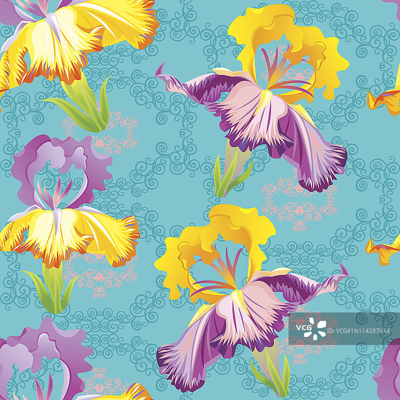 鸢尾花图案图片素材