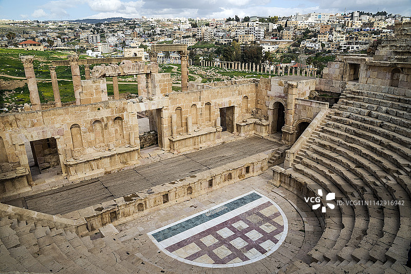 约旦杰拉什北剧院图片素材