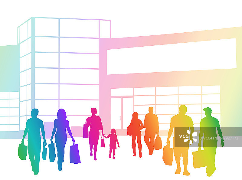 城市购物中心彩虹图片素材