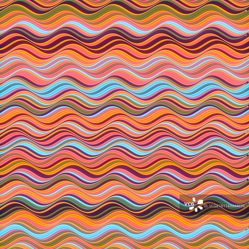 彩色波浪背景：动态效果设计模板，现代图案，3D渲染图片素材