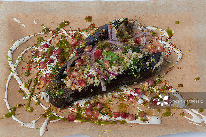 烤茄子图片素材