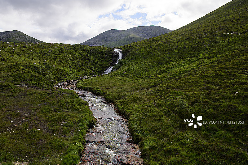 苏格兰斯凯岛Luib附近的瀑布图片素材