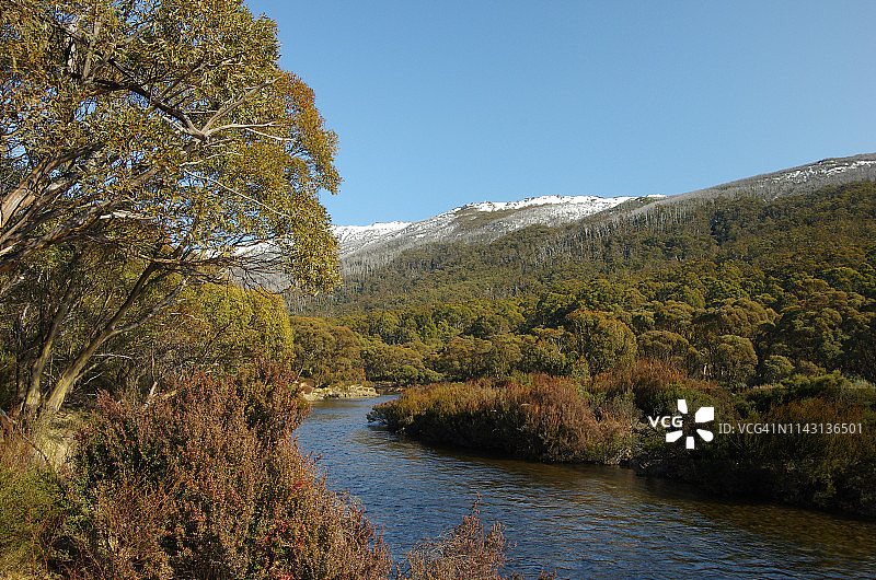 斯雷博河，科修斯科国家公园，雪山，新南威尔士州，澳大利亚图片素材