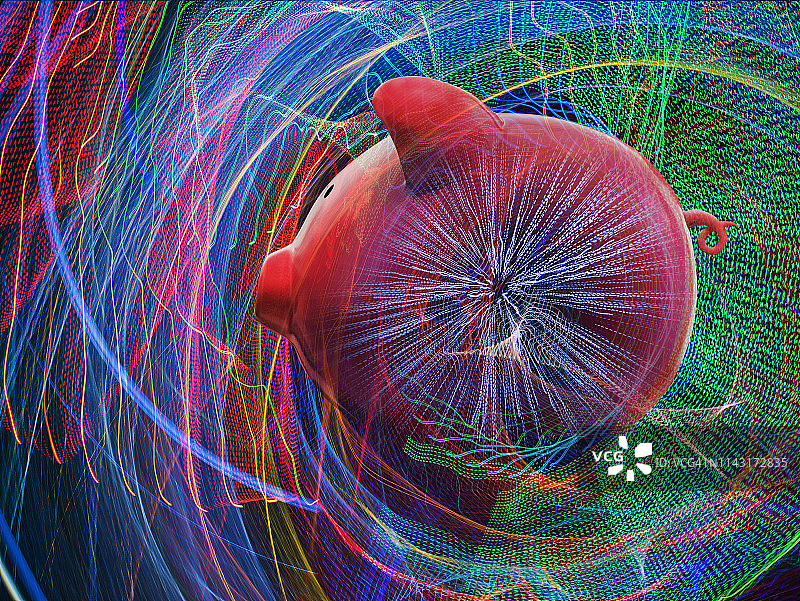 在线连接的储蓄罐图片素材