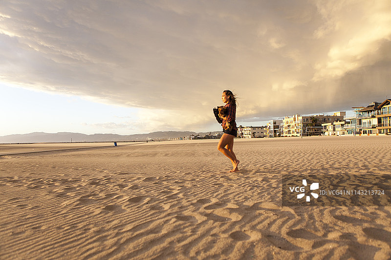 美国加利福尼亚州洛杉矶威尼斯海滩旁的雷伊海滩图片素材