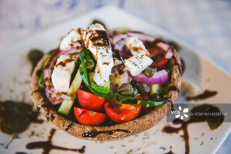 传统圣托里尼沙拉图片素材