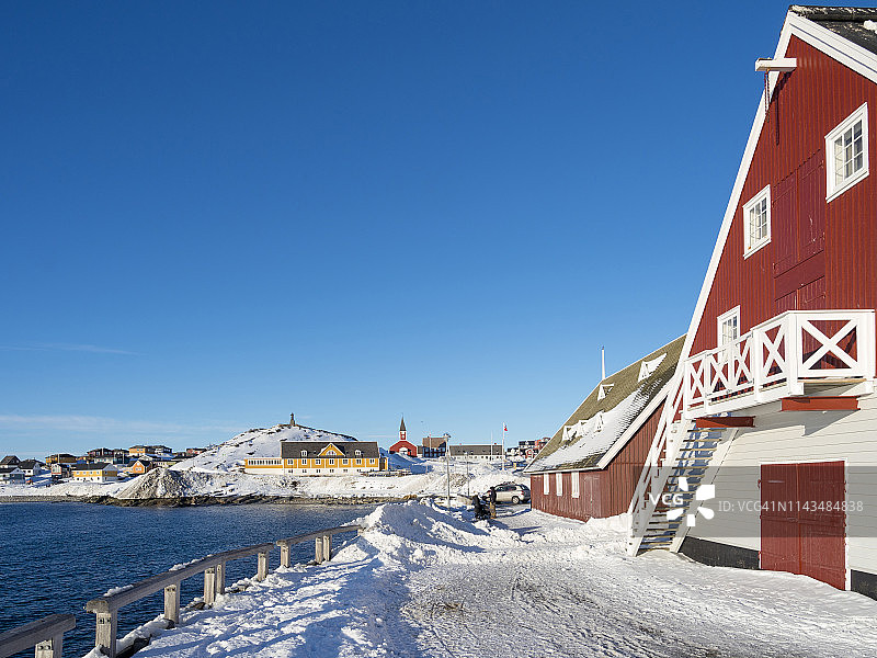格陵兰努克殖民海港的滨水国家博物馆（丹麦）图片素材