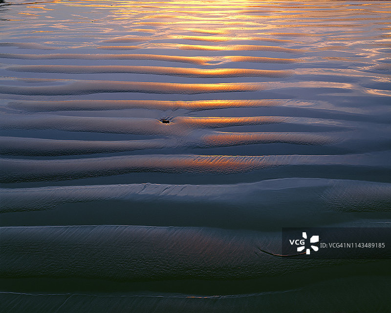 美国俄勒冈州埃科拉州立公园退潮时的沙滩纹理图片素材