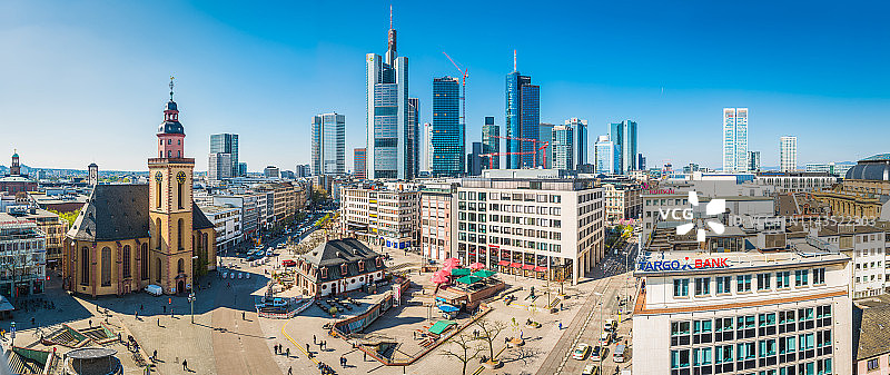 德国法兰克福主卫队广场蔡尔购物街全景图片素材