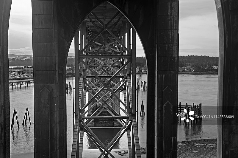 俄勒冈州雅quina湾大桥图片素材