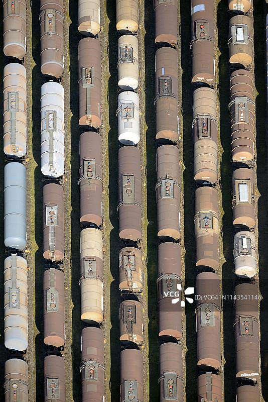 铁路支线上的罐车，VTG铁路物流，德国下萨克森州图片素材