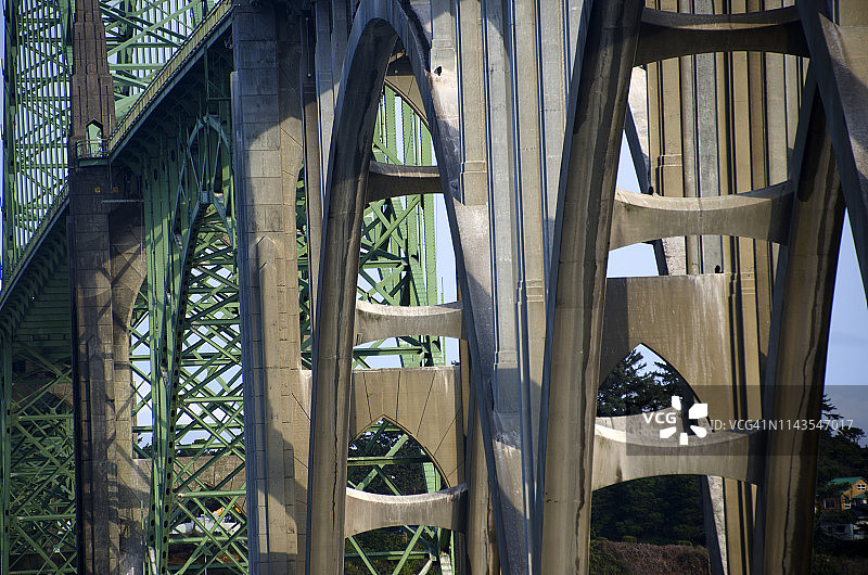 俄勒冈州雅quina湾大桥图片素材