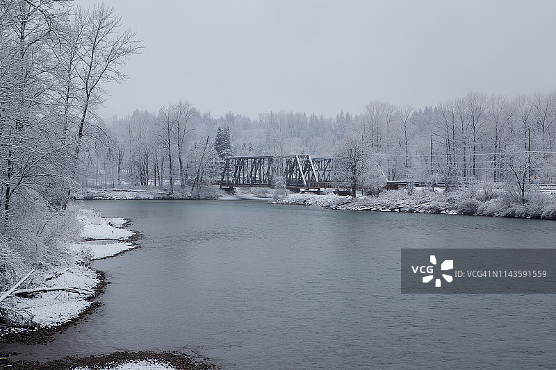 华盛顿州斯诺霍米什县斯凯科米什河图片素材