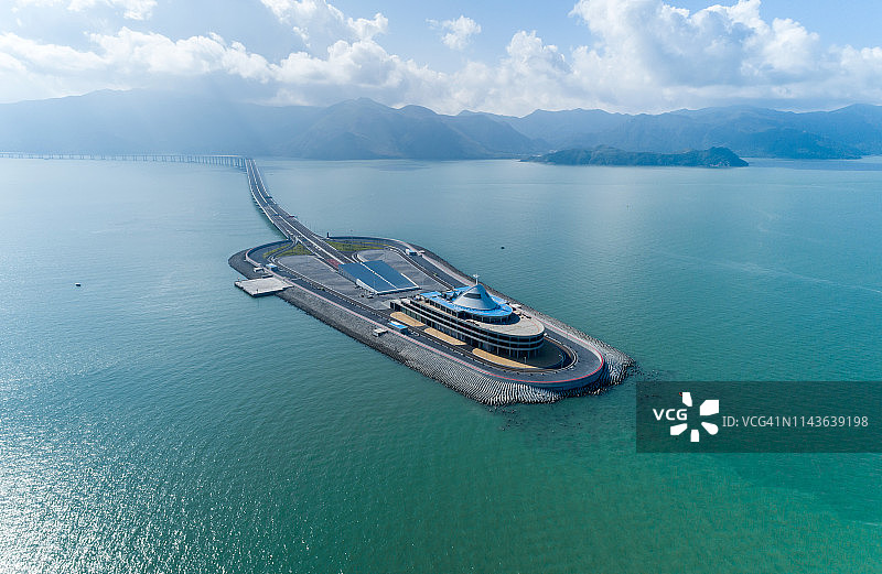 港珠澳大桥人工岛图片素材