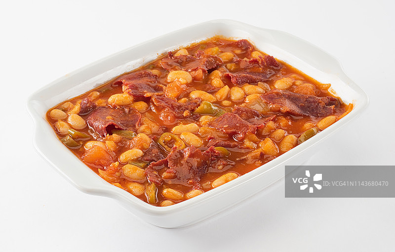 熏牛肉炖豆图片素材