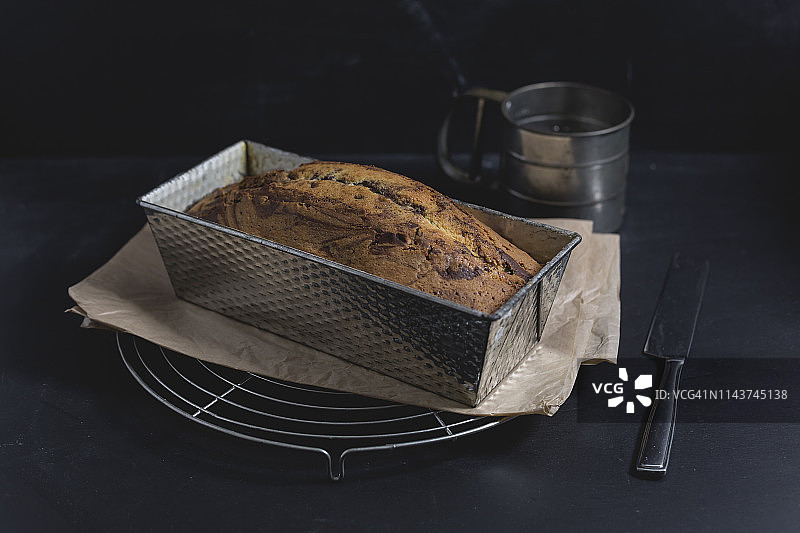 糖粉大理石蛋糕图片素材