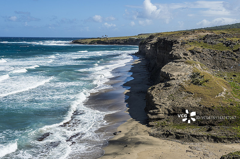 加勒比海，荷属安的列斯群岛，圣尤斯特歇斯岛，海岸图片素材