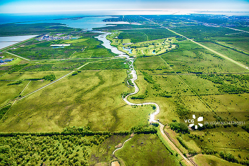 德克萨斯州东部乡村景观航拍图片素材