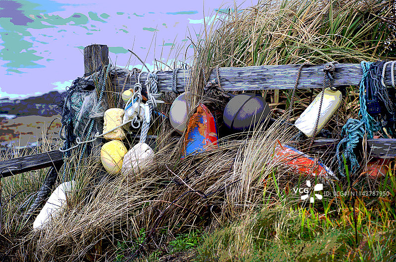 浮标栅栏图片素材