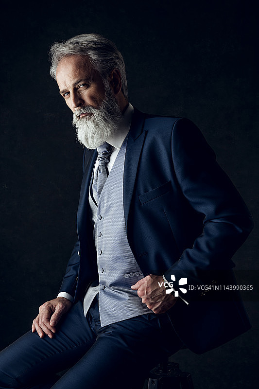 工作室里的时尚绅士写真图片素材