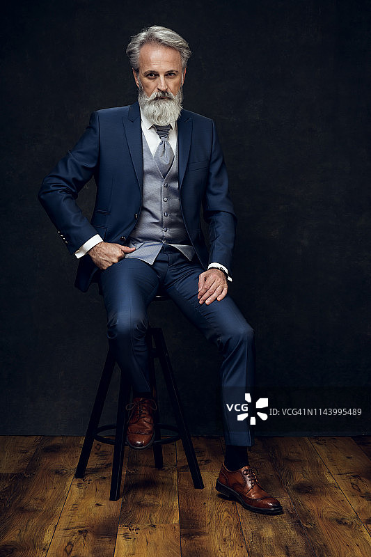 工作室里的时尚绅士写真图片素材