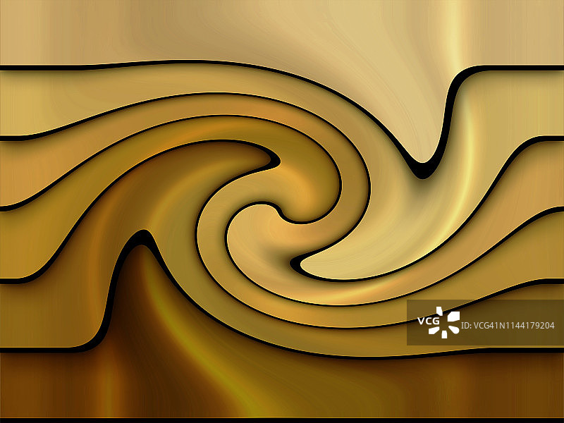 金色渐变背景和纹理上的抽象曲线线条图案奢华风格，适用于您的精美背景模板图片素材