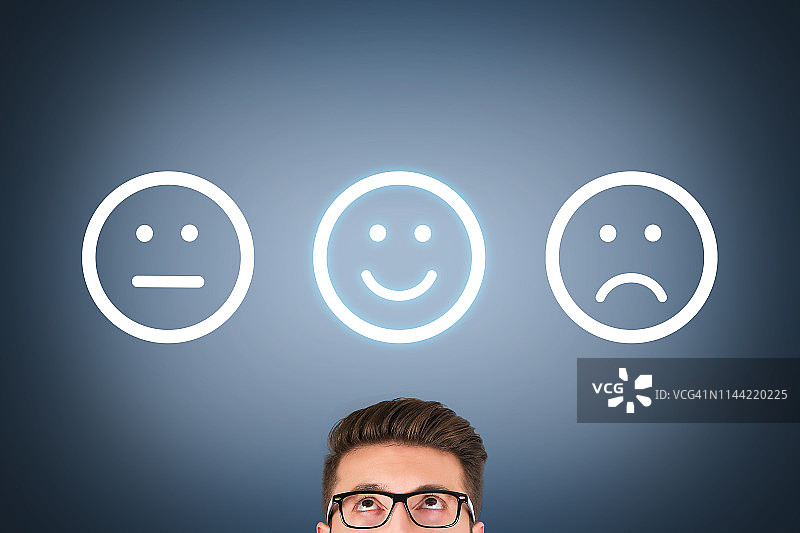 触摸屏上的不开心和开心图片素材