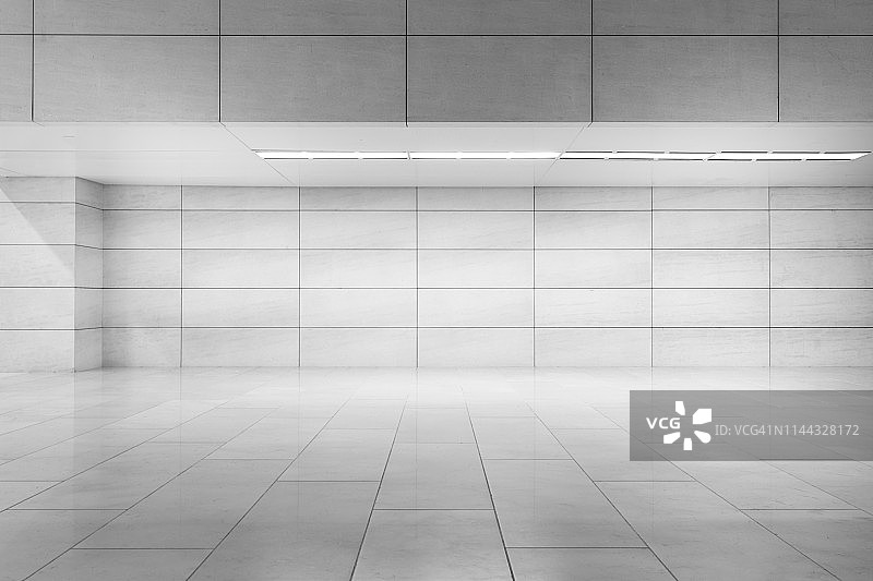 未来的空房间，3D渲染图片素材