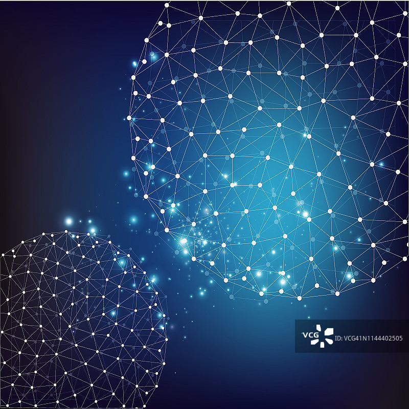 连接概念：用于商业或科学的几何矢量背景图片素材