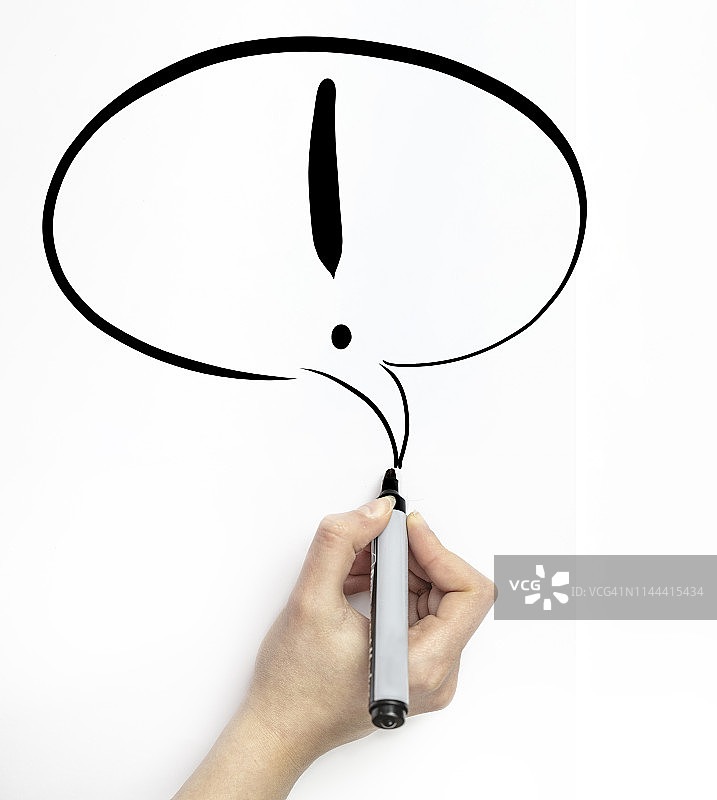 在白纸上用马克笔手绘的对话气泡图片素材
