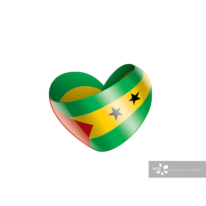 圣多美和普林西比旗帜，矢量图白色背景图片素材