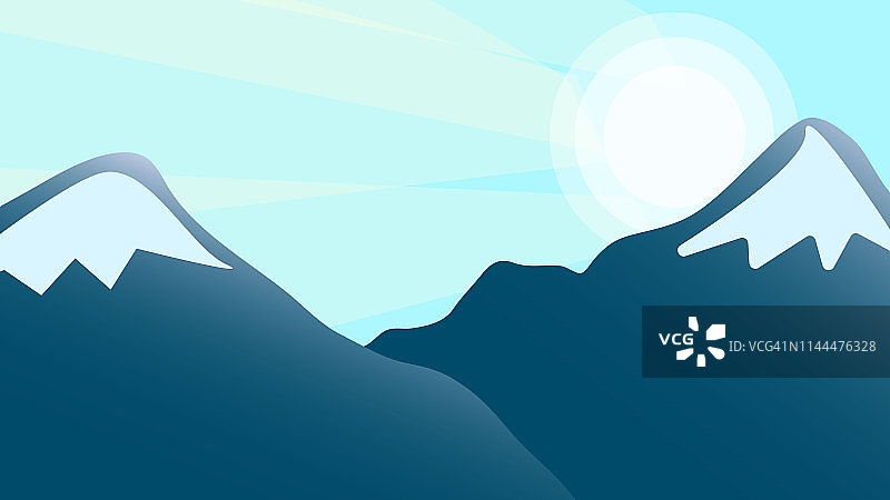 山与阳光的风景图片素材