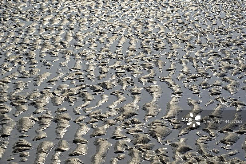 德国下萨克森州东弗里西亚群岛退潮沙滩图片素材