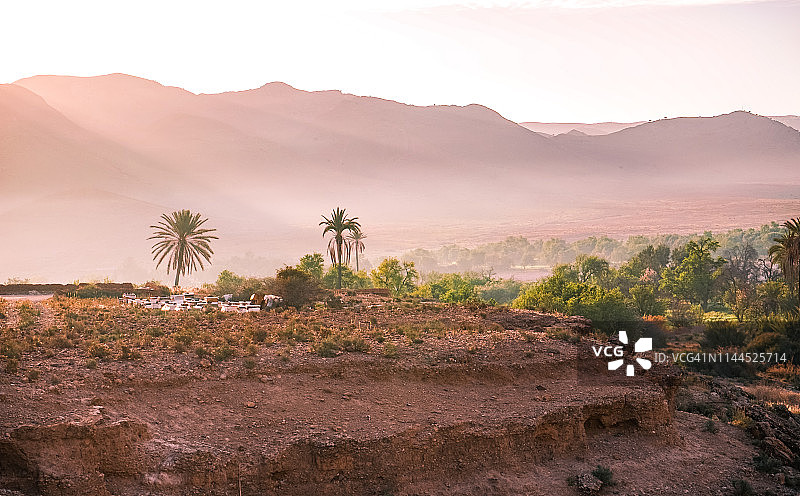 摩洛哥非洲的自然早晨全景图片素材