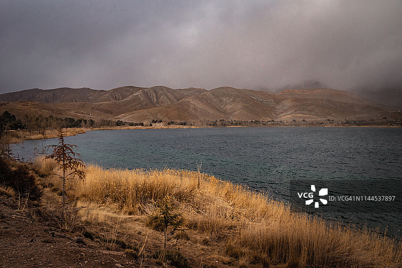 非洲摩洛哥提斯利特湖全景图片素材