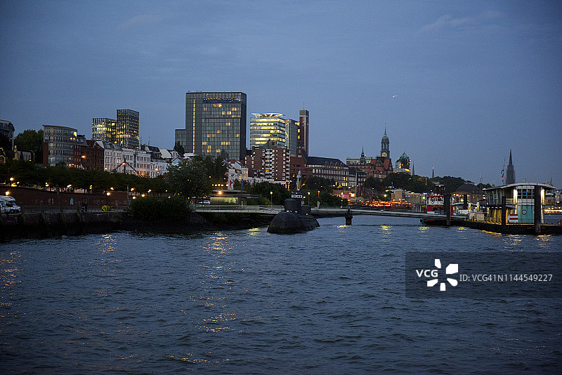 德国汉堡港夜景图片素材