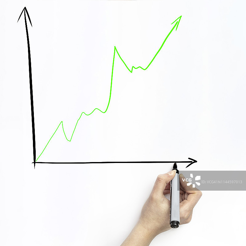 用马克笔在白纸上手绘图表图片素材