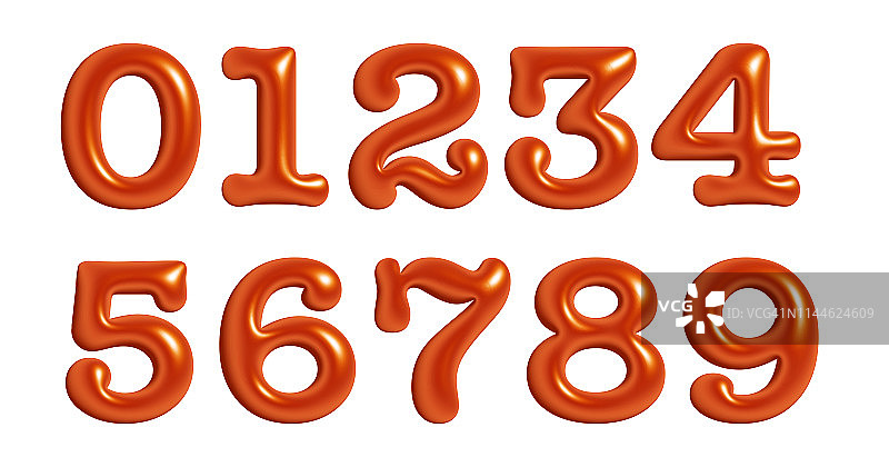 3D字母，浮雕效果，数字，3D插图图片素材