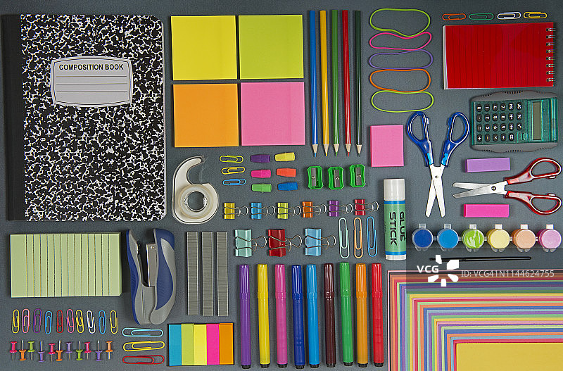 学习用品（Knolling摄影）图片素材