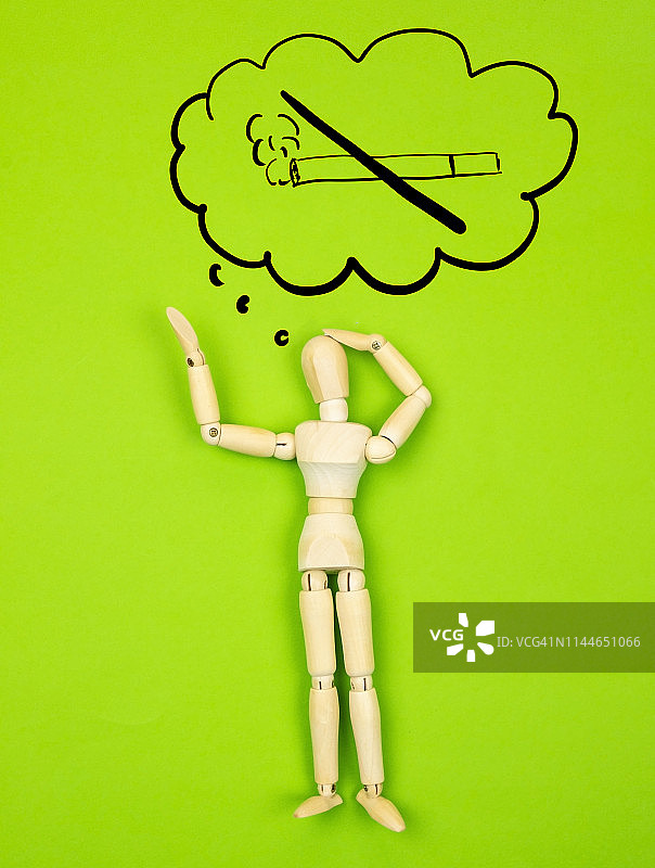 人体模型思考戒烟图片素材