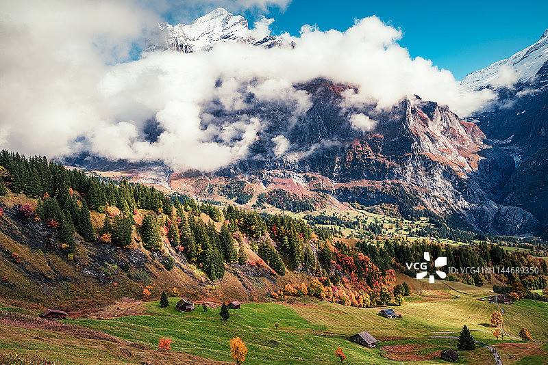 瑞士格林德瓦尔德风光照片图片素材
