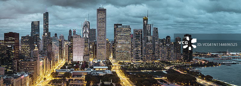 芝加哥城市全景图片素材