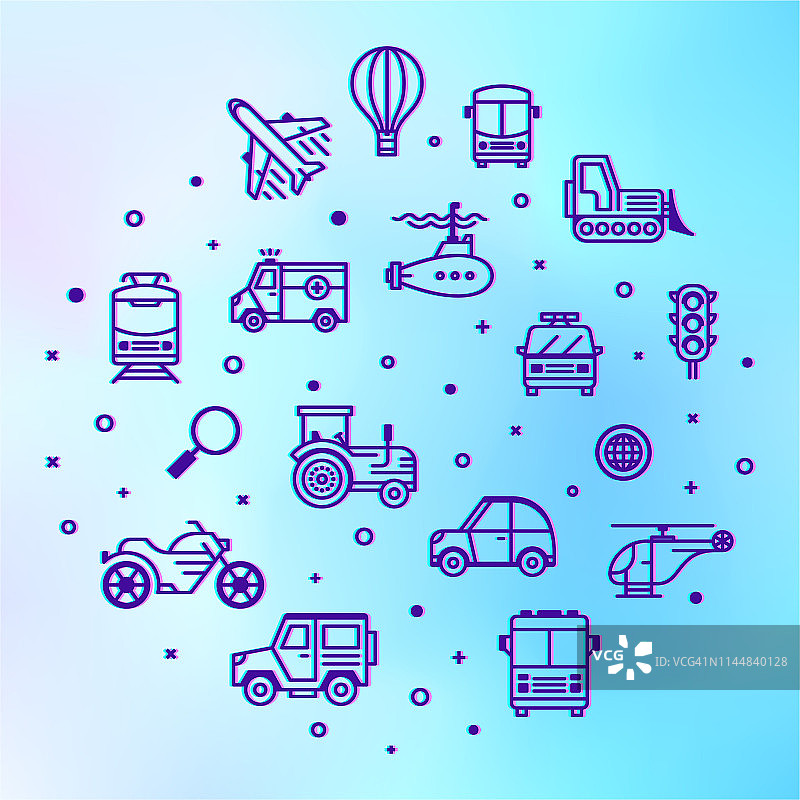 交通运输服务体验全息风格信息图设计图片素材