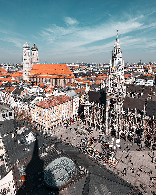 慕尼黑玛丽安广场鸟瞰图图片素材