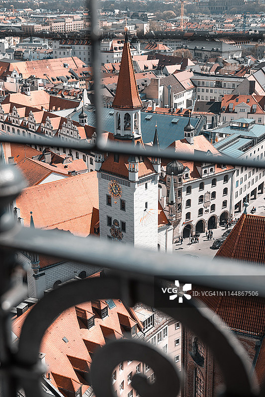 慕尼黑玛丽安广场鸟瞰图图片素材