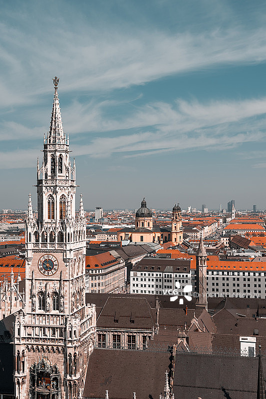 慕尼黑玛丽安广场鸟瞰图图片素材