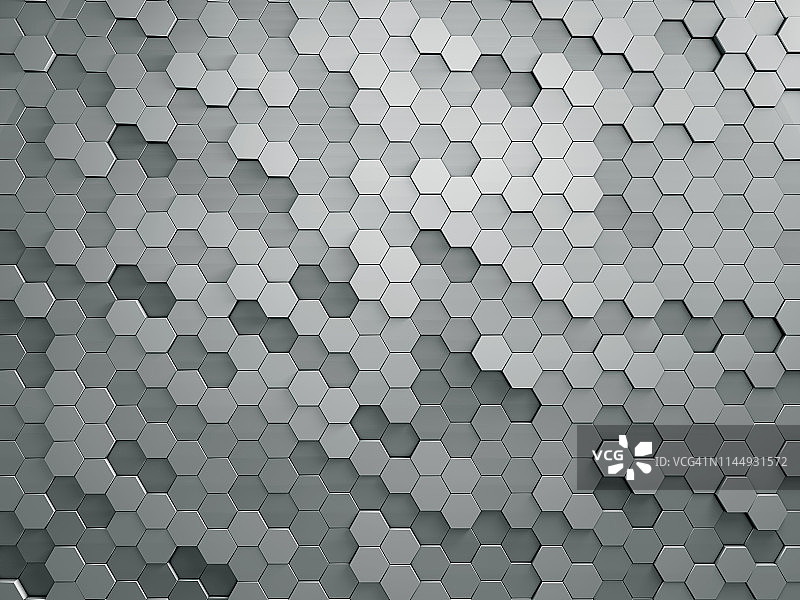 六边形图案组成的高科技灰色背景图片素材